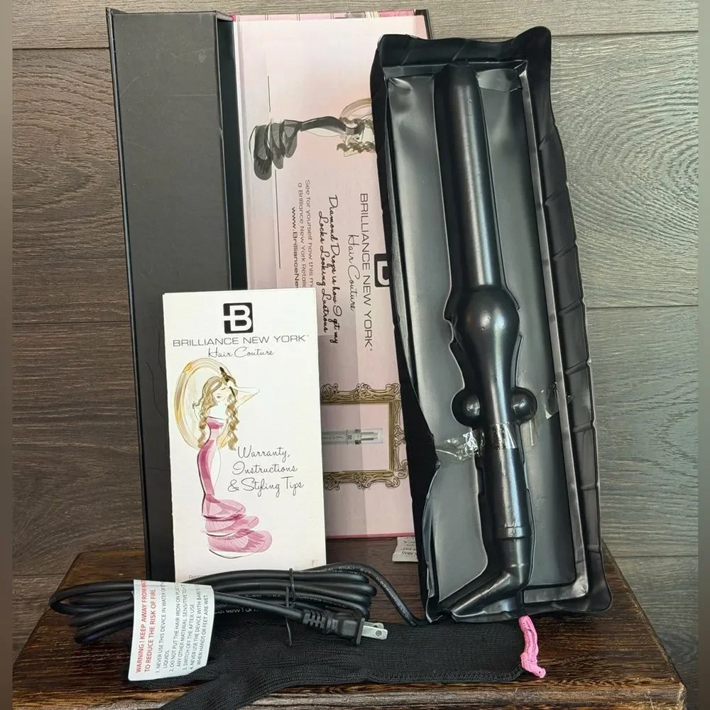 Brilliance New York 1” Pink Volume Setter Curling Wand NEW in Box